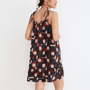 Madewell Lightestspun Tie-Strap Ruffle-Hem Cover-Up Dress in Color Collage Sz S